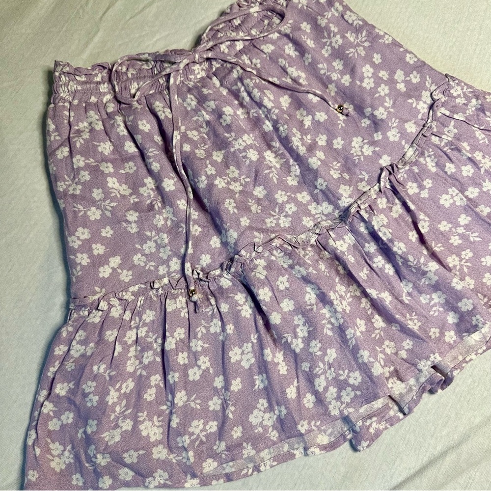 Crescent Women’s Tiered Floral Skirt Purple Size M